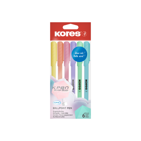 Kores K.Pen Superslide Pastel Ballpens pkt 6