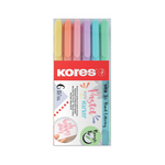 Kores Pastel Brush Tip Markers pkt 6