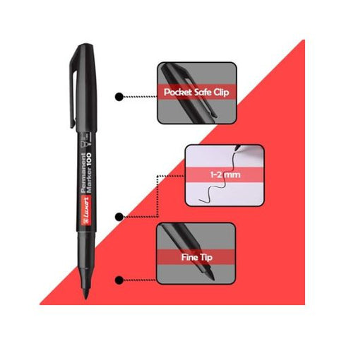 Luxor fine point permanent marker 100 black